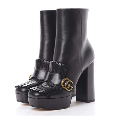 gucci gg marmont boot|Gucci Marmont fringe boots.